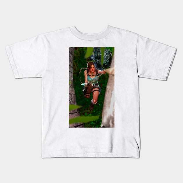 Lara Croft next generation Kids T-Shirt by James-Cr